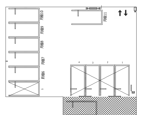 ビーフラット竹ノ塚6丁目第2の駐車配置図