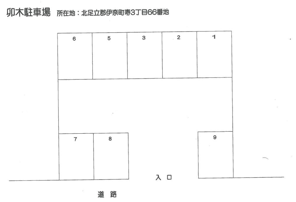 卯木駐車場の駐車配置図