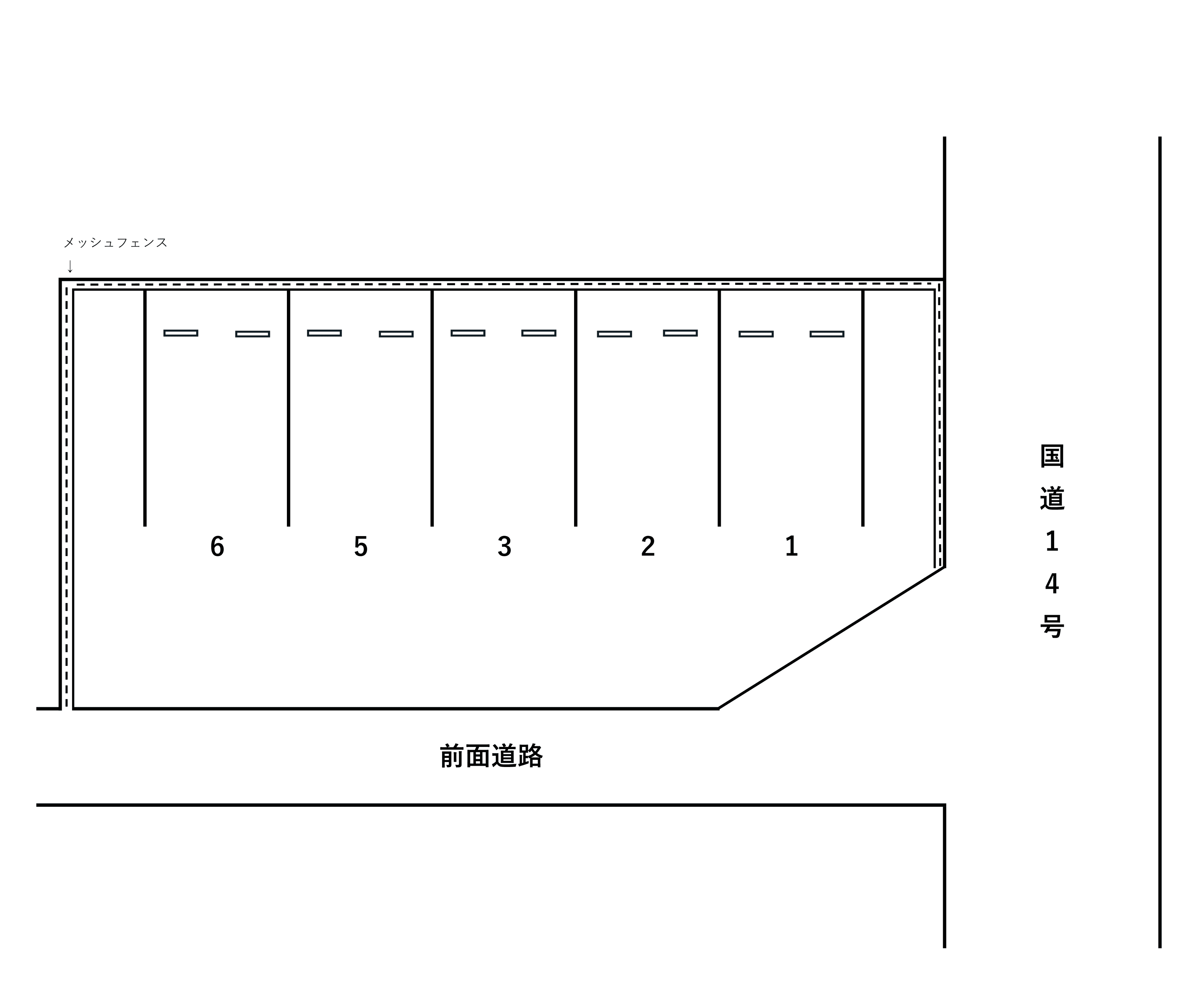 【56580】田久保駐車場（海神6丁目）の駐車配置図