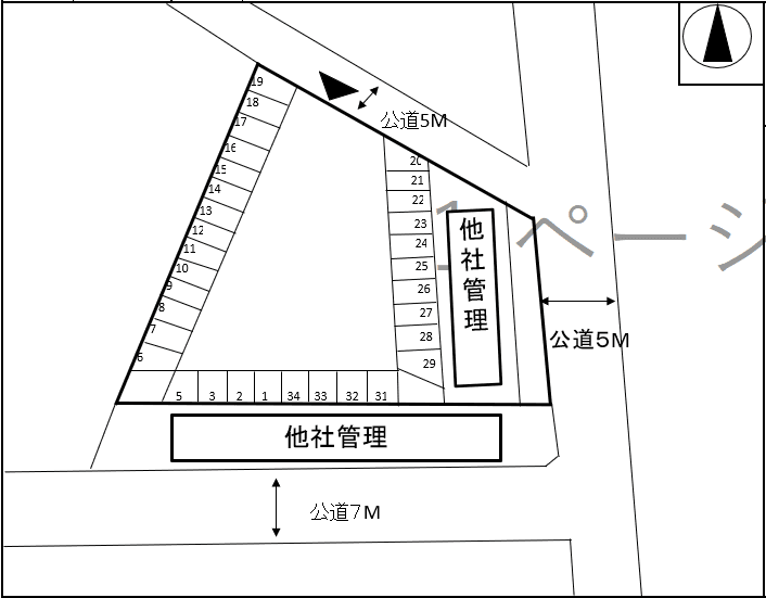 田辺第一駐車場の駐車配置図
