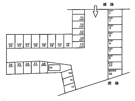 行友モータープール（国際タクシー前）の駐車配置図