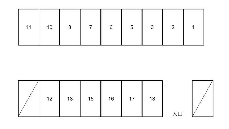 中井一丁目駐車場の駐車配置図