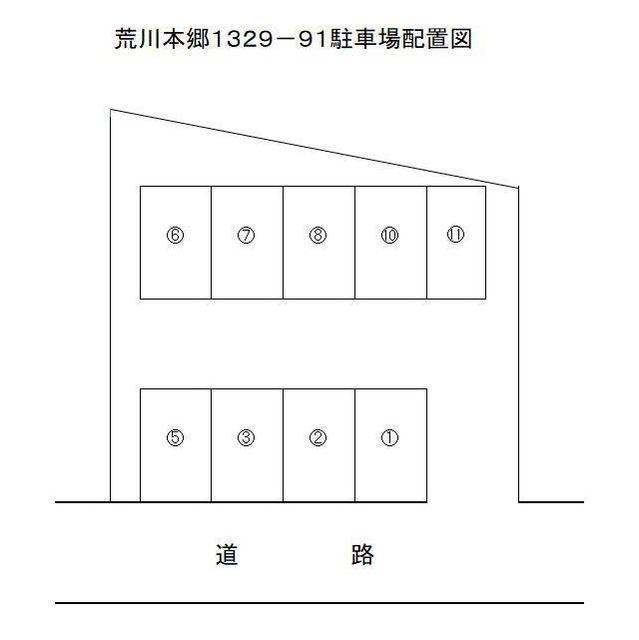荒川本郷1329-91駐車場の駐車配置図