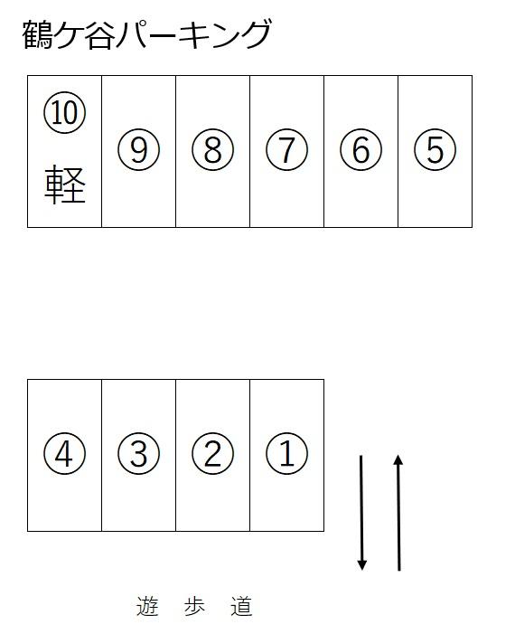 鶴ケ谷パーキングの駐車配置図