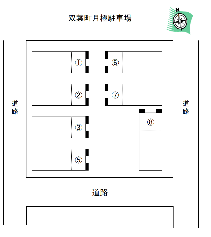 双葉町月極駐車場の駐車配置図