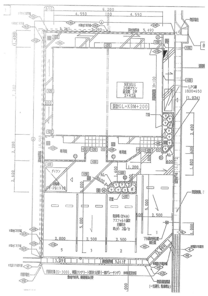 ファミーユ高御堂の駐車配置図