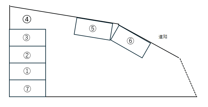 浜角T駐車場の駐車配置図