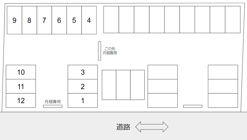 大里駅前の駐車配置図