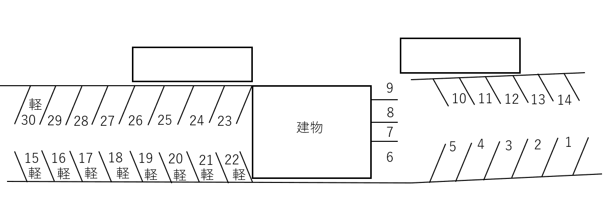 荒町月極駐車場の駐車配置図