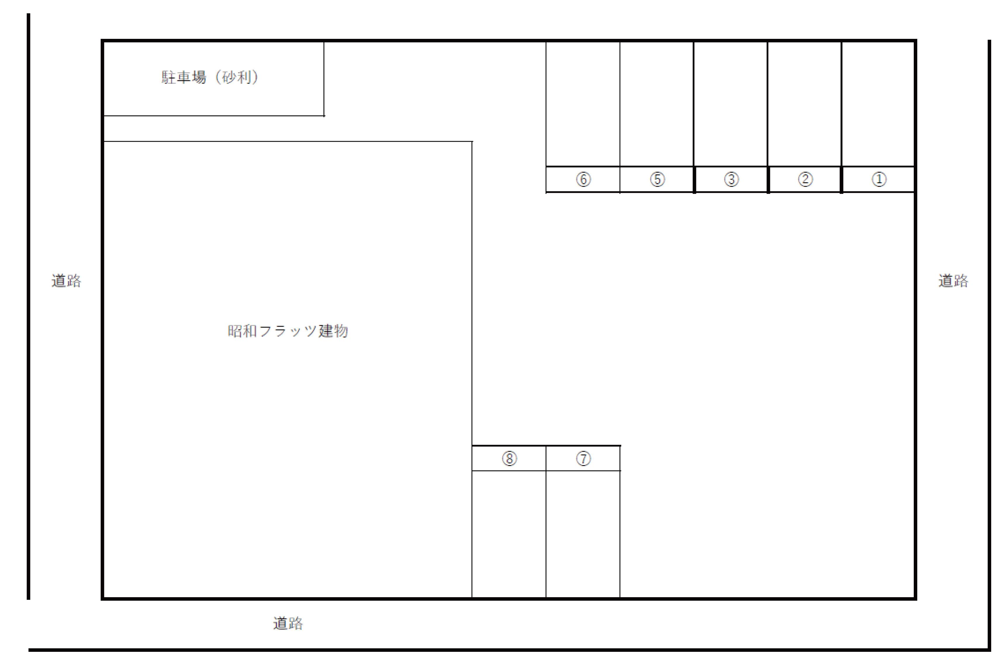 昭和フラッツの駐車配置図