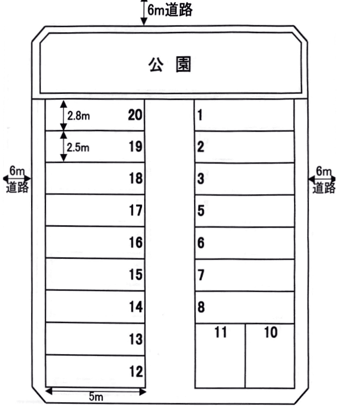 松園駐車場の駐車配置図
