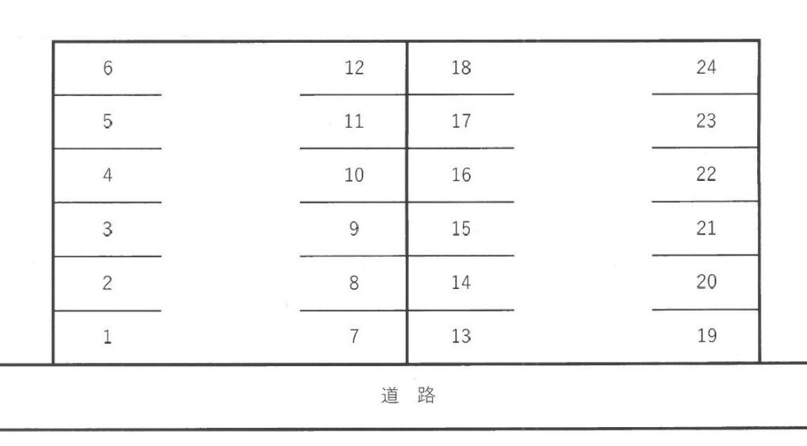 西山駐車場（小新南1丁目）の駐車配置図