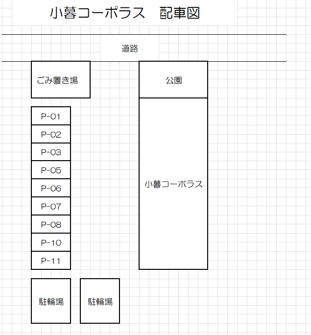 小暮コーポラスの駐車配置図
