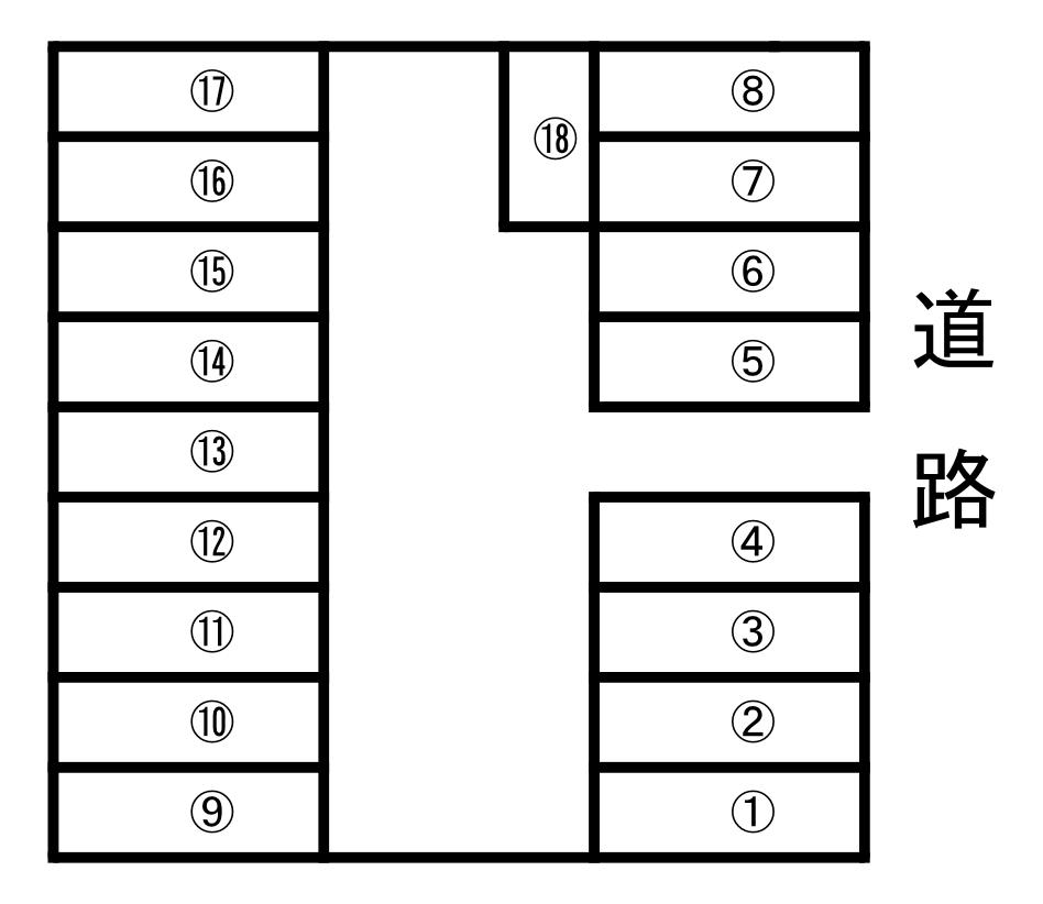 安波茶ニュータウンパーキングの駐車配置図