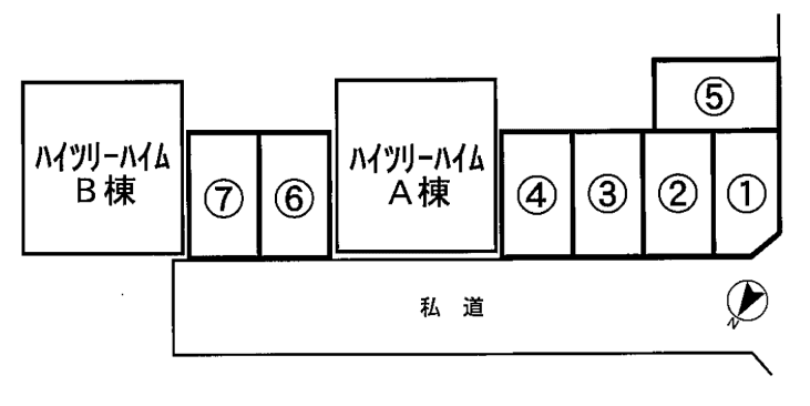ハイツリーハイム駐車場の駐車配置図