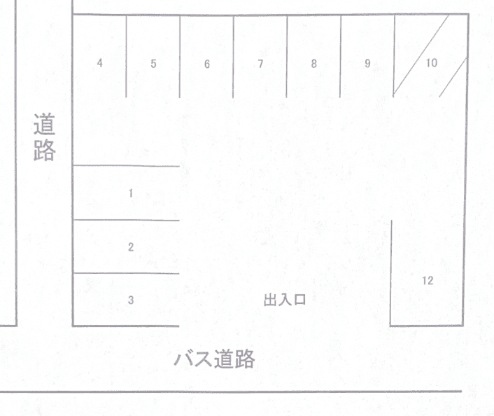 田中ガレージ【表】の駐車配置図
