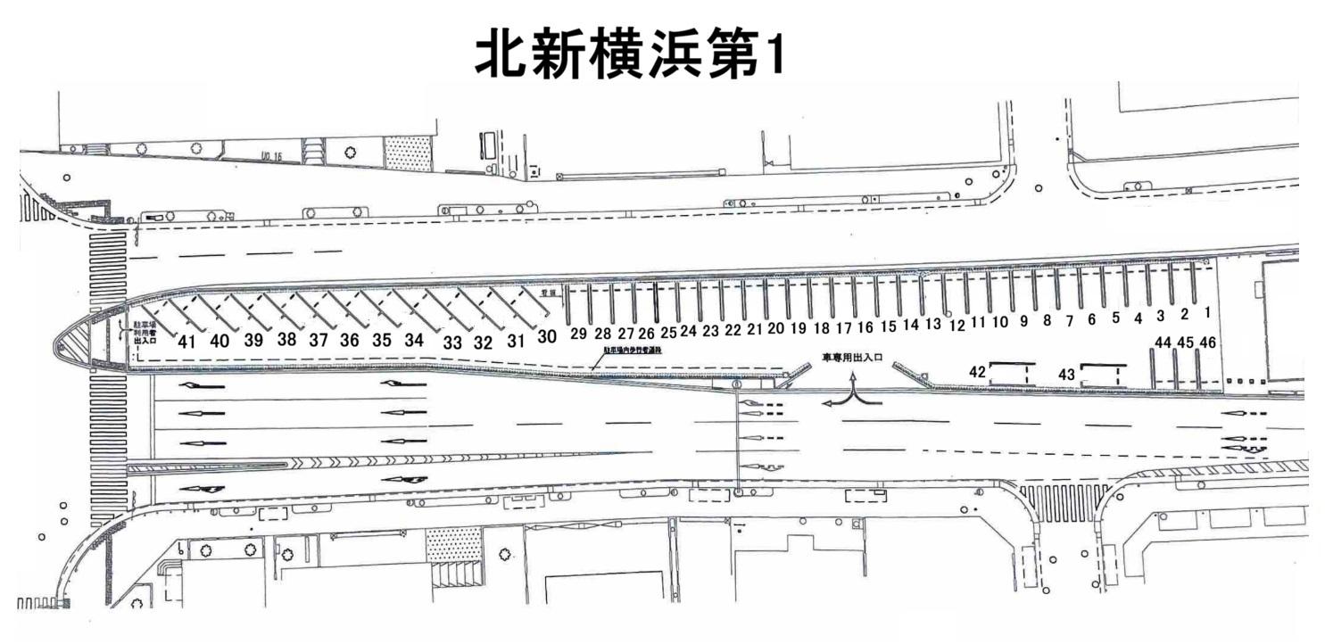 【TD】北新横浜第1駐車場の駐車配置図