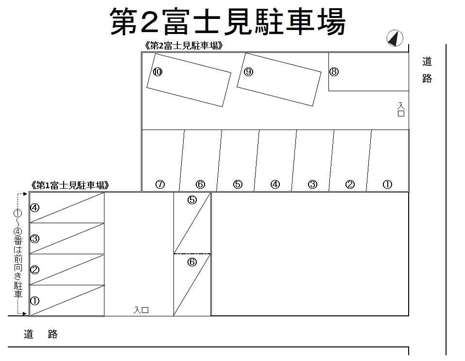第２富士見駐車場の駐車配置図