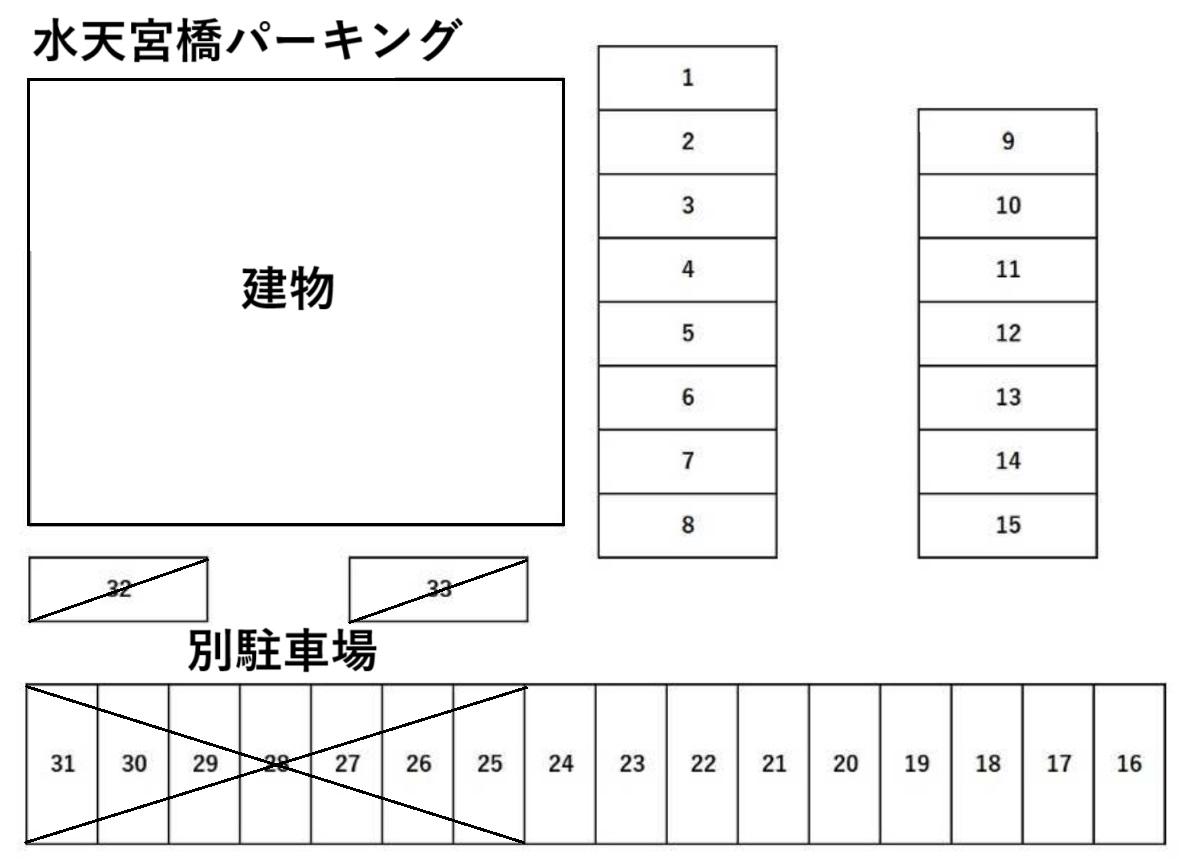 水天宮橋パーキングの駐車配置図