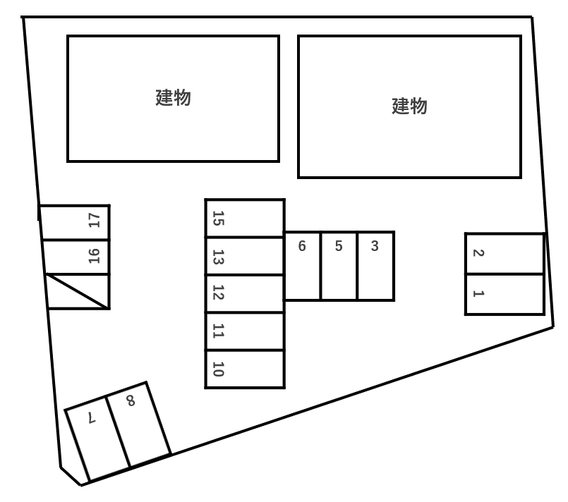 Ｇｒａｎｄ ｃｈａｒｉｏｔ Ａの駐車配置図