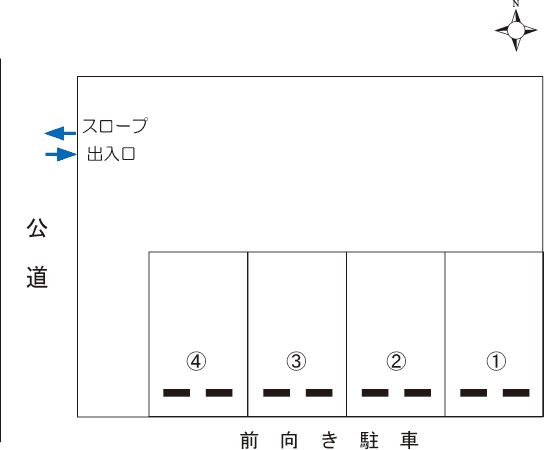狩宿新町一丁目（伊藤）駐車場の駐車配置図