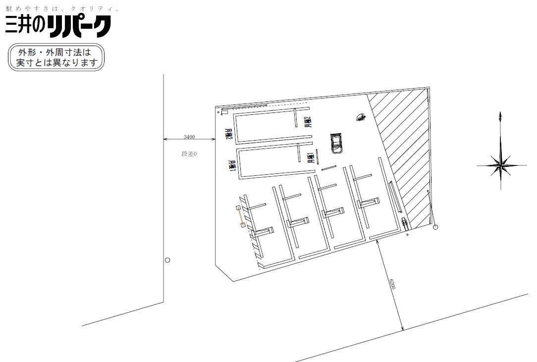 菊野台３丁目の駐車配置図