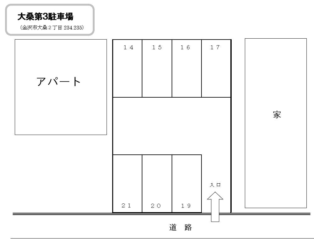 大桑第３有料駐車場の駐車配置図