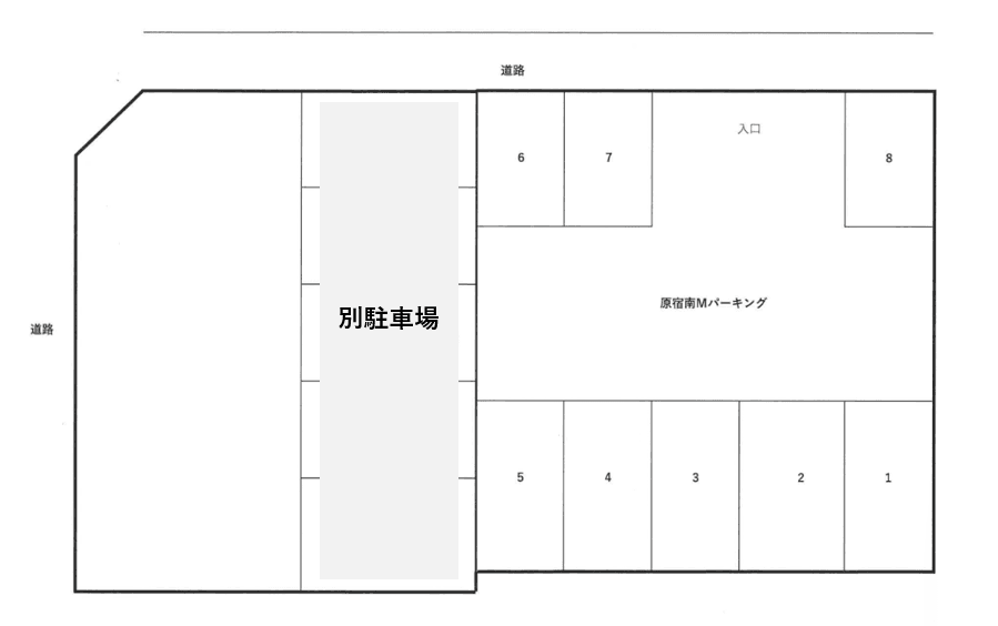 原宿南Mパーキングの駐車配置図
