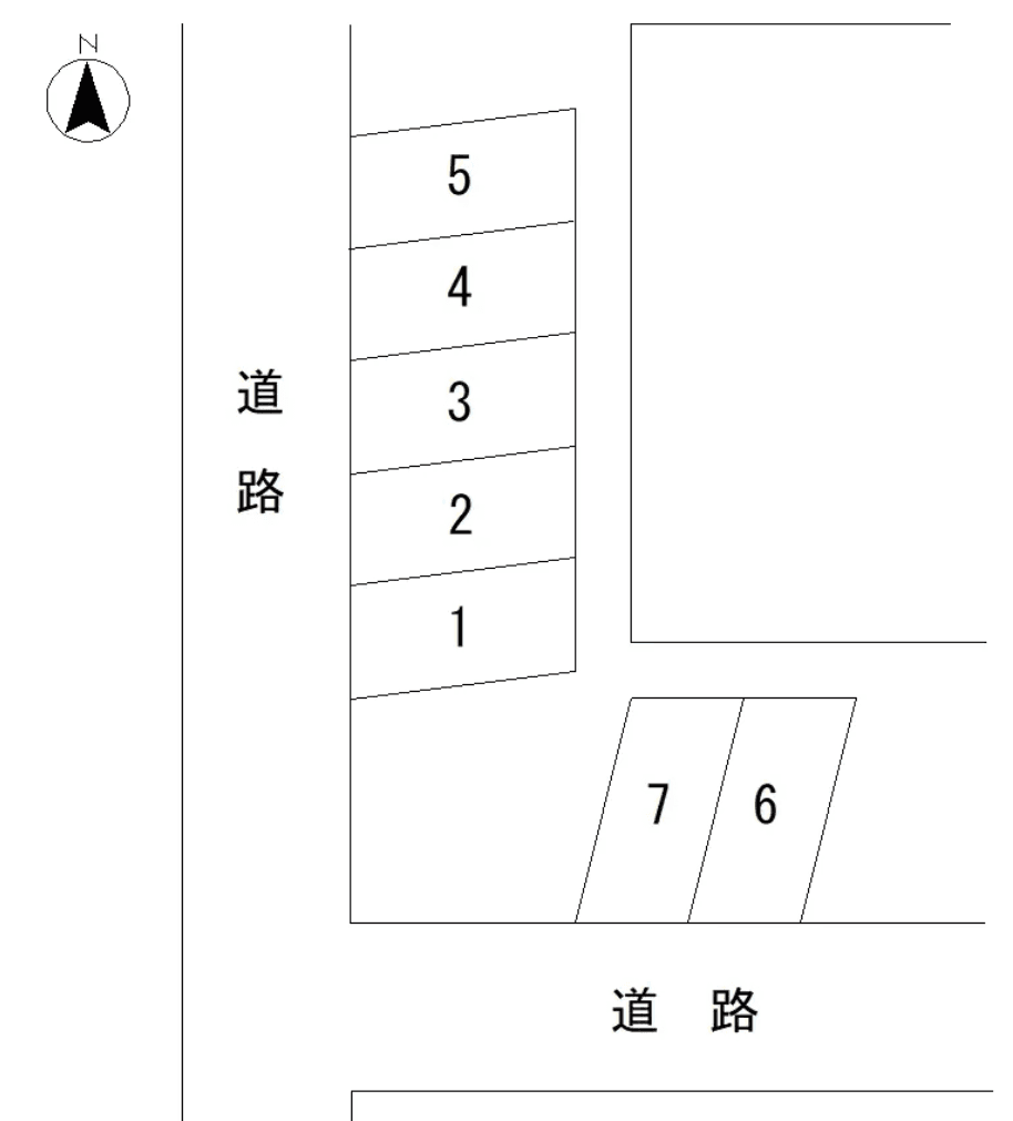 藤澤（桃浜）駐車場の駐車配置図