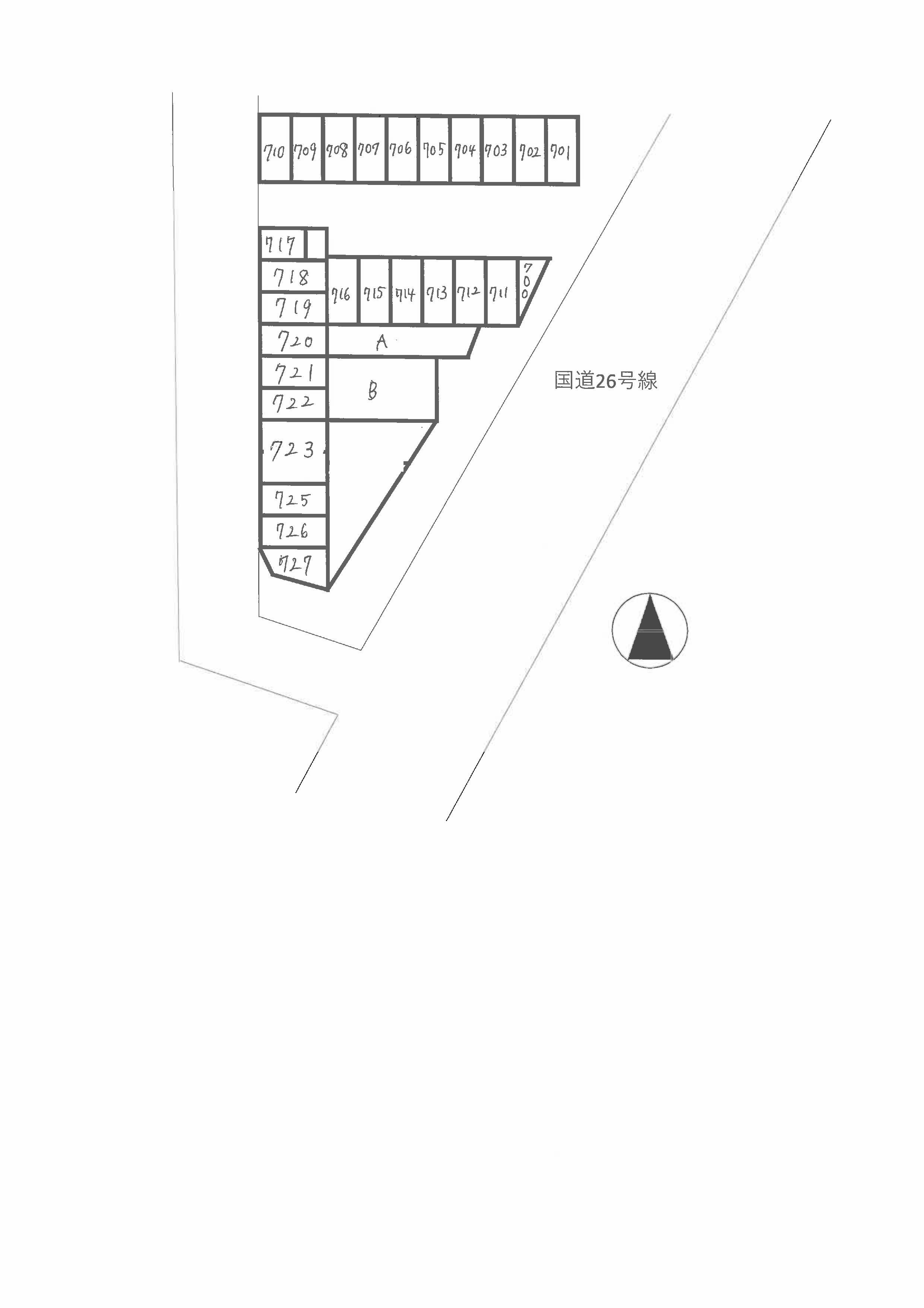 共栄モータープールの駐車配置図
