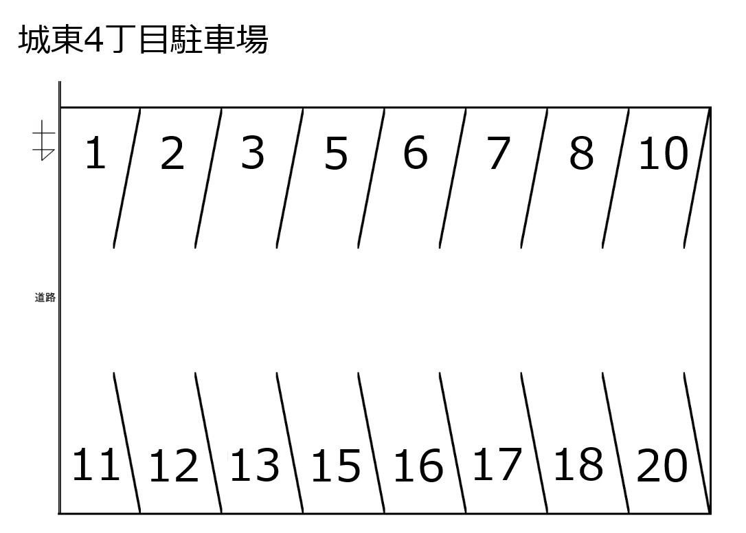 城東4丁目駐車場の駐車配置図