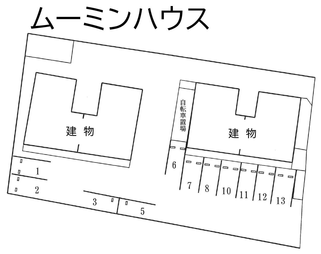 ムーミンハウスの駐車配置図