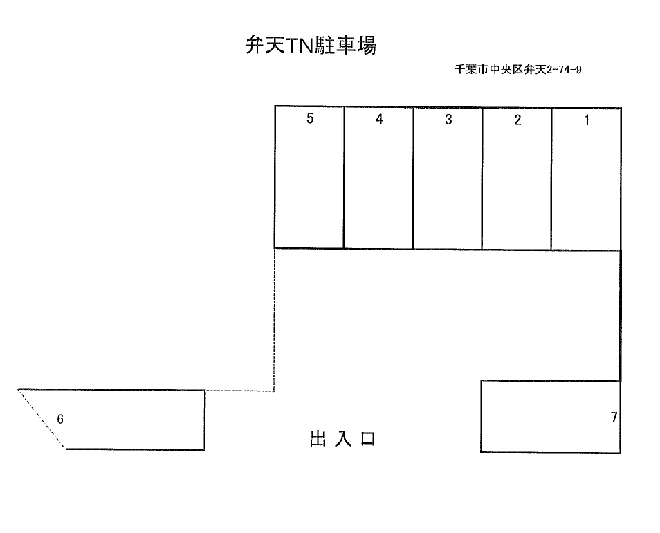 弁天ＴＮ駐車場の駐車配置図