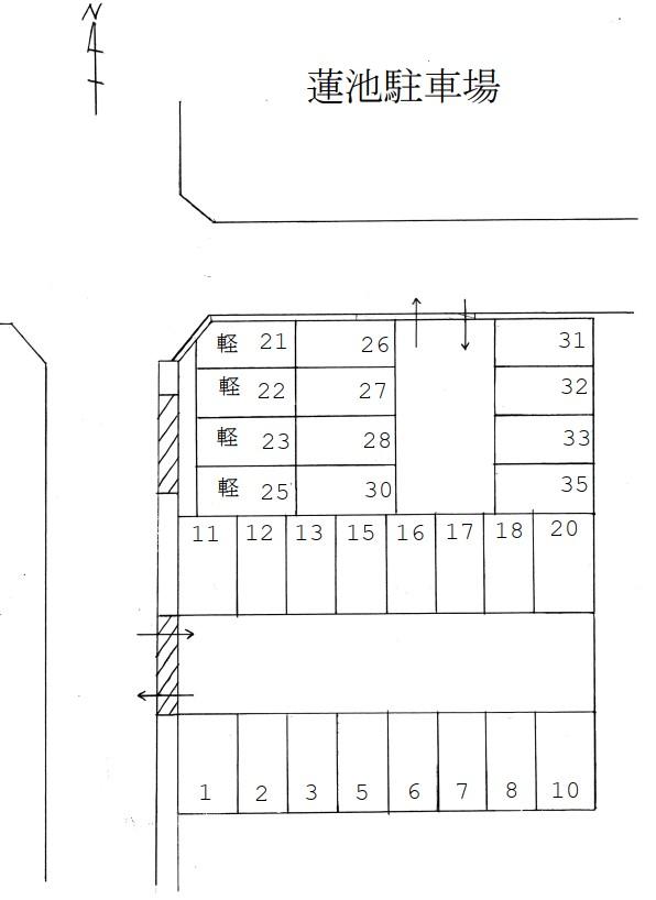 蓮池駐車場の駐車配置図