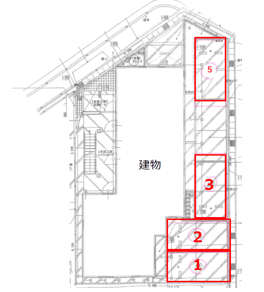 キャナルコート御崎駐車場の駐車配置図