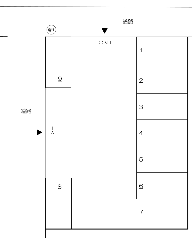 月出１丁目パーキングの駐車配置図