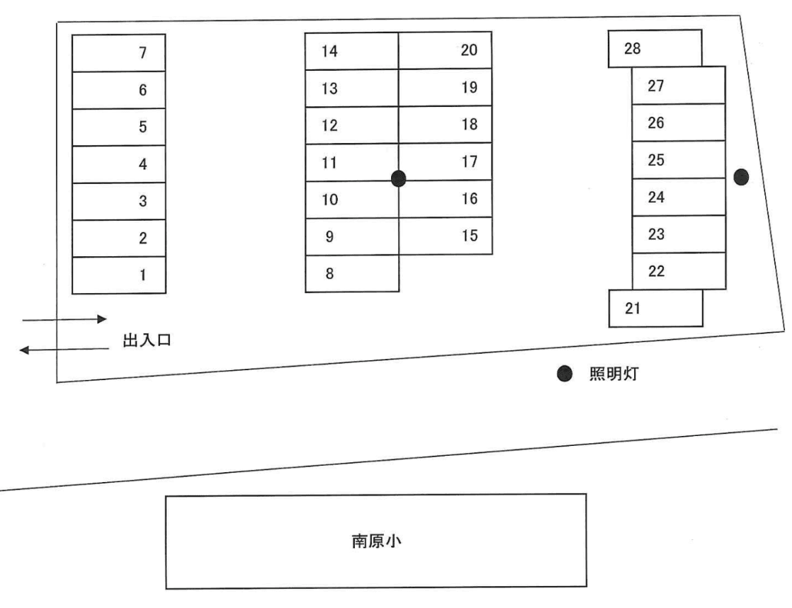 １０・南原小前本多駐車場の駐車配置図