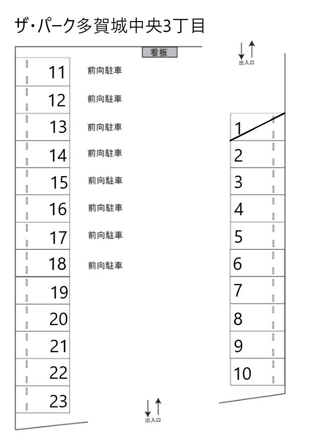 ザ・パーク多賀城中央3丁目の駐車配置図