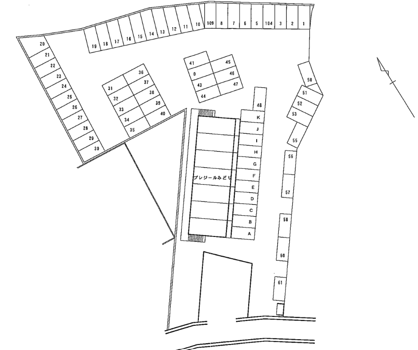 みどり 駐車場の駐車配置図