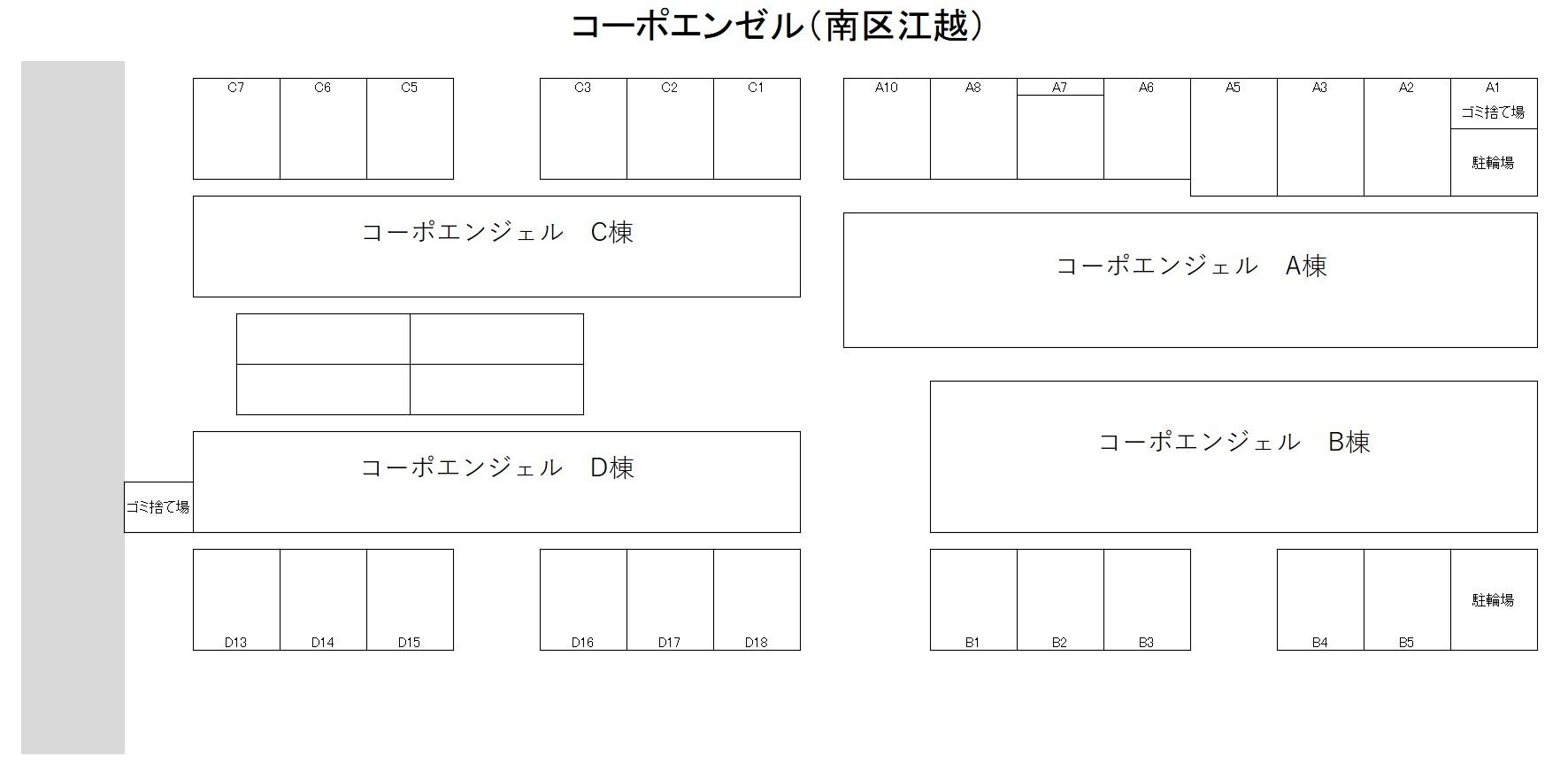 コーポエンゼルB（南区江越）の駐車配置図