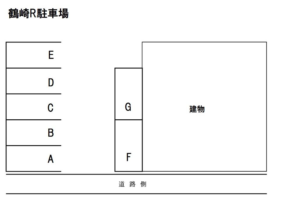 鶴崎R駐車場の駐車配置図