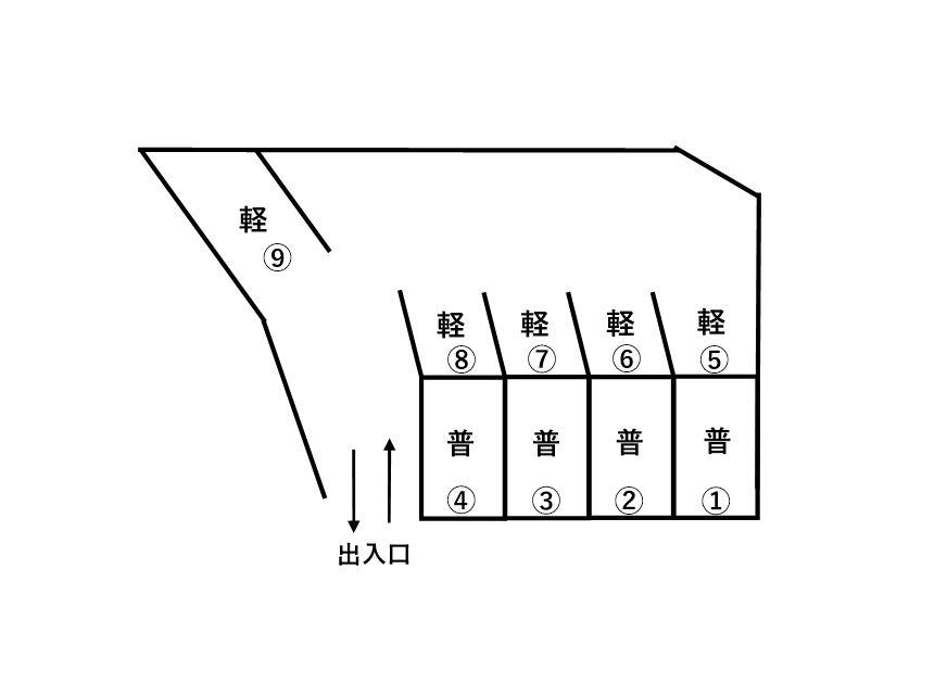 石嶺モータープールⅠの駐車配置図