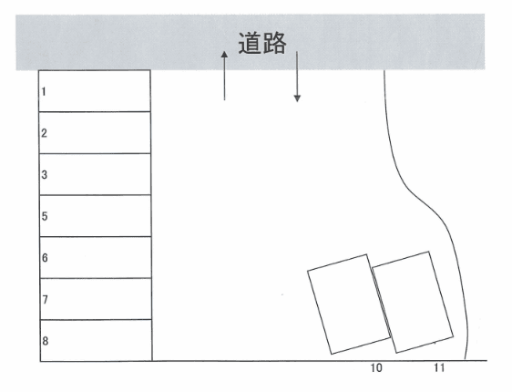 中府秋山駐車場の駐車配置図