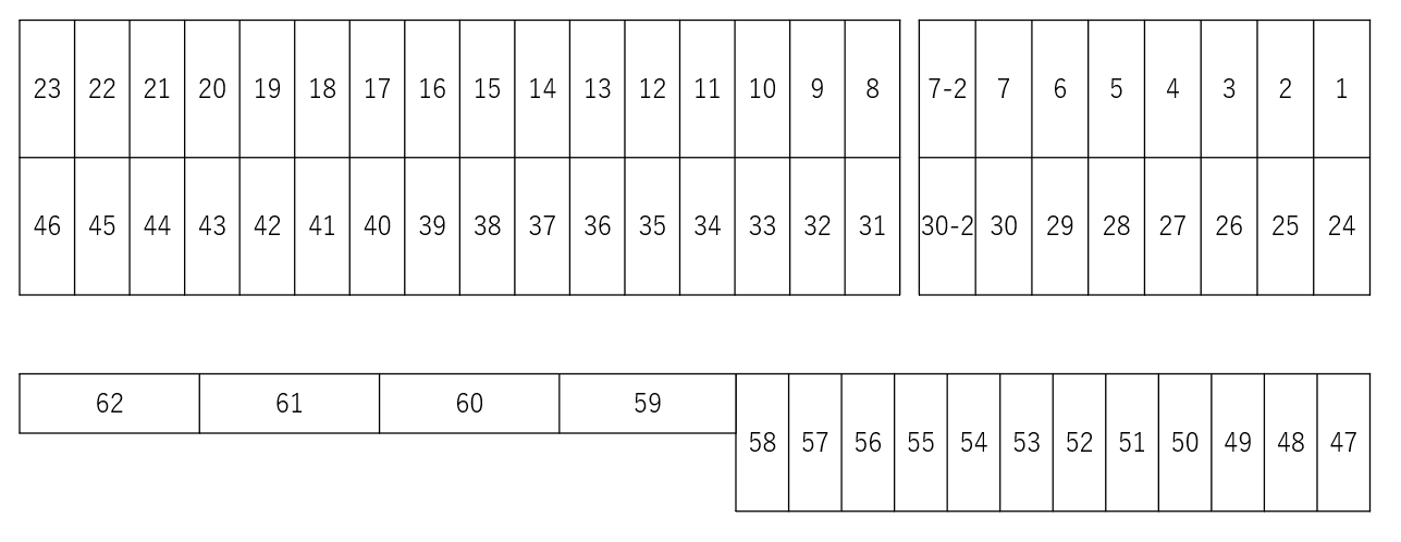 三洋朝日駐車場の駐車配置図