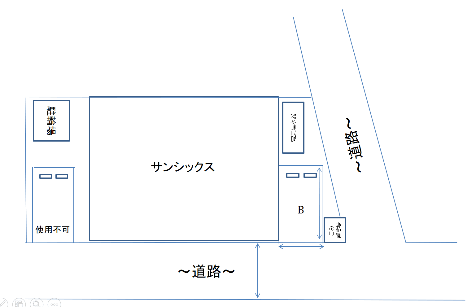 サンシックスの駐車配置図