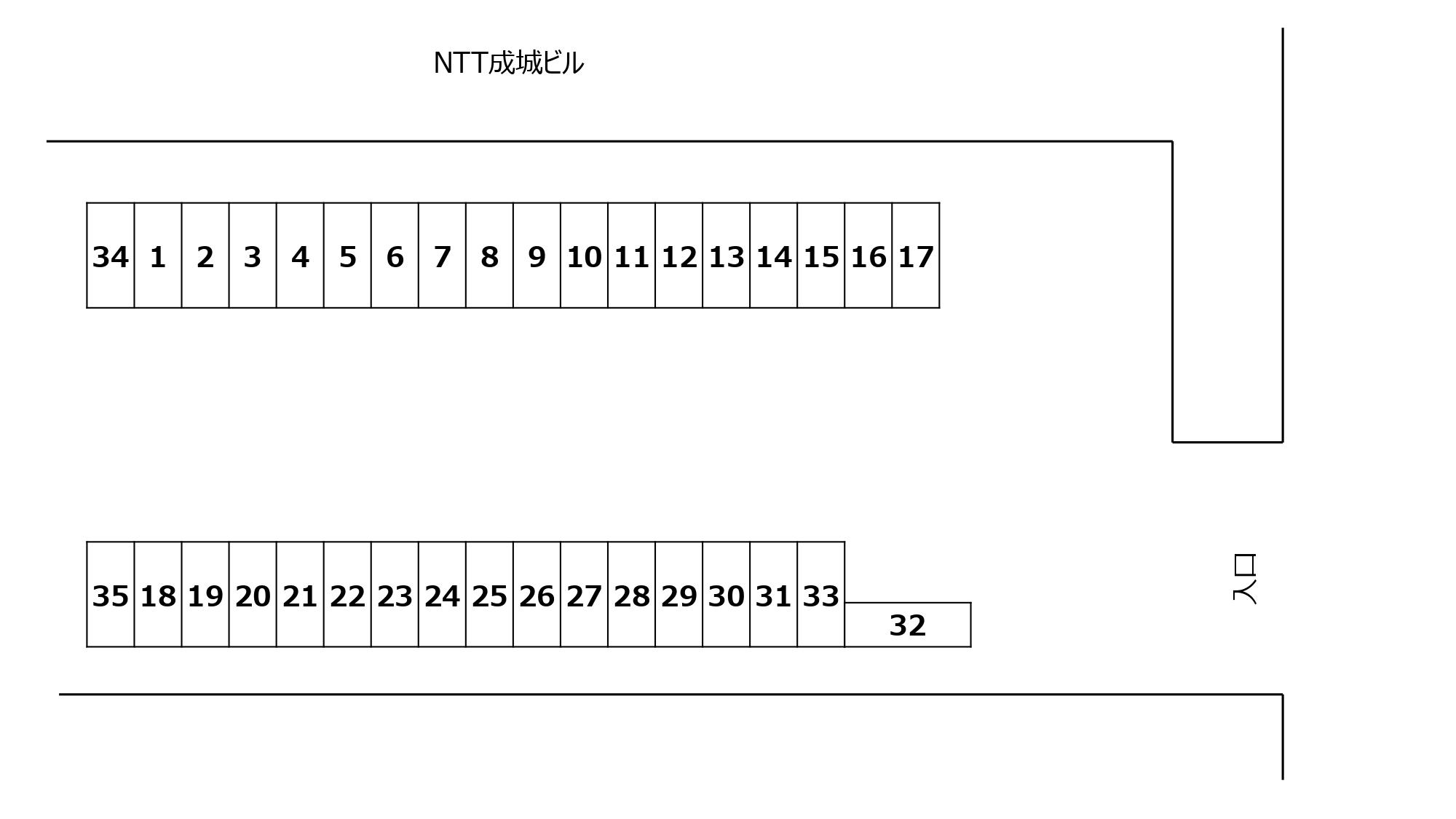 祖師谷駐車場の駐車配置図