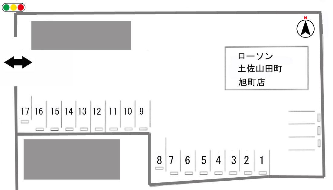 ローソン土佐山田駐車場の駐車配置図