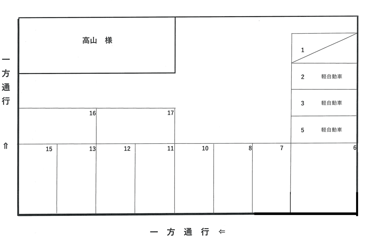港町２丁目駐車場の駐車配置図