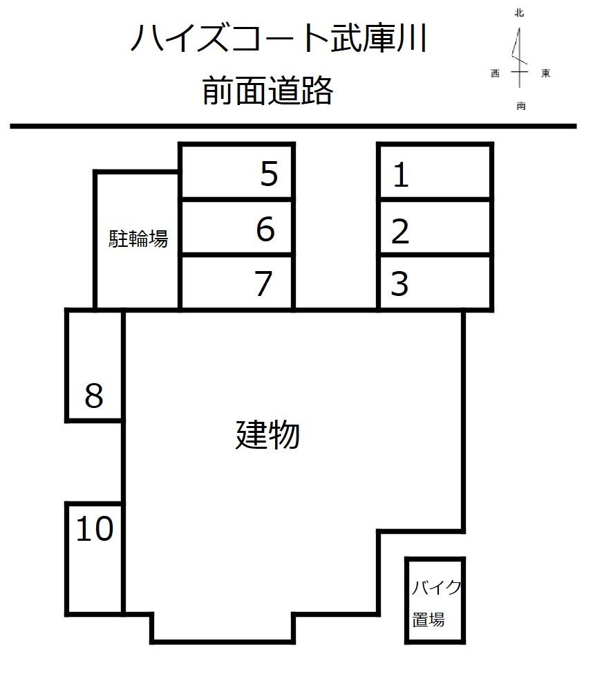 ハイズコート武庫川の駐車配置図