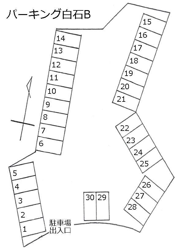 パーキング白石Bの駐車配置図